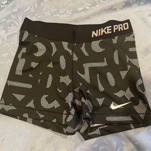 Nike Pro 3” shorts. Size medium. Black and white nike print.